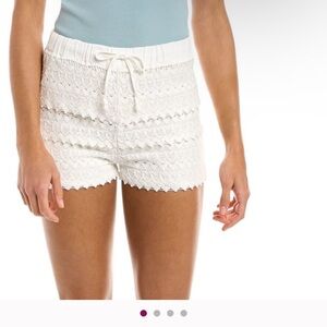 C&C California White High Waist Lace Shorts